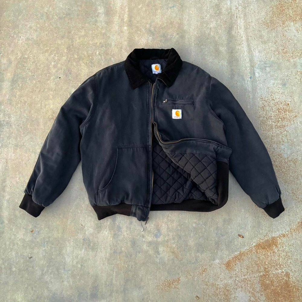 Rare Vintage 90s Carhartt bomber style jacket washed black Jacket Size Medium